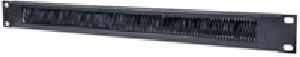 Intellinet 19" Cable Entry Panel - 1U - with Brush Insert - Black - Black - Steel - 1U - 48.3 cm (19") - 15 mm - 483 mm